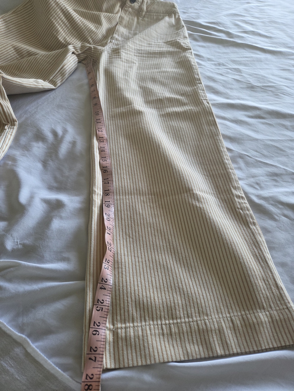 ROLLA'S | Old Mate Cream Pinstripe Cropped Wide-Leg Pants - Picture 9 of 11